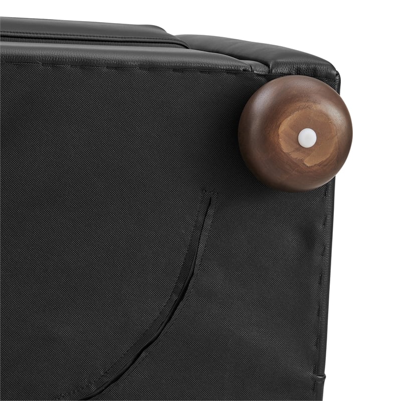 NPD Furniture Grandora Top Grain Leather Accent Arm Chair in Stolm Black
