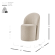 NPD Furniture Cabrina Chenille Dining Side Chair w/ Casters in Beige