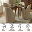 NPD Furniture Cabrina Chenille Dining Side Chair w/ Casters in Green