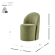 NPD Furniture Cabrina Chenille Dining Side Chair w/ Casters in Green