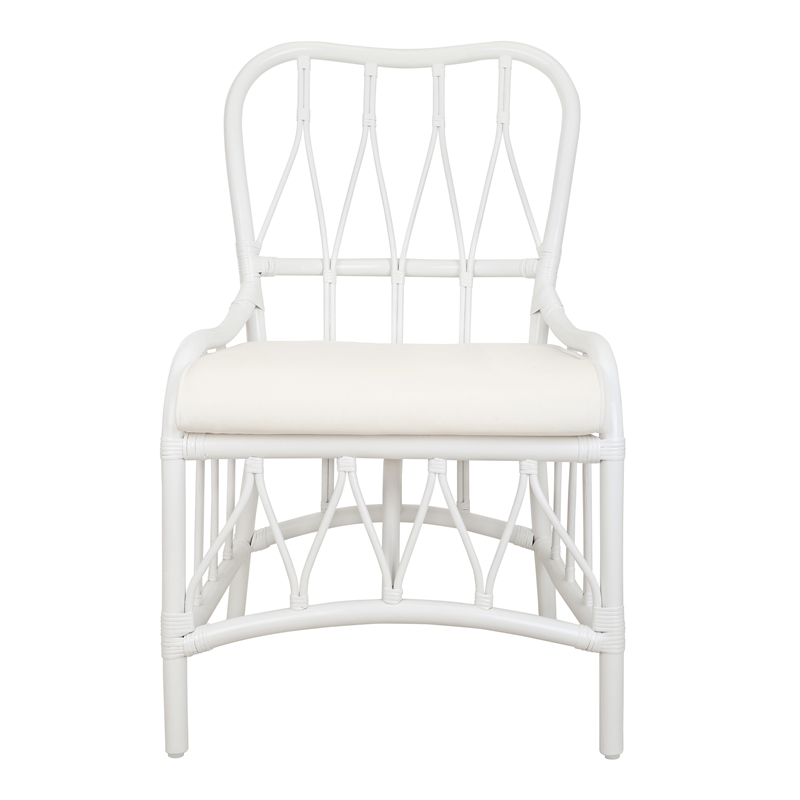 NPD Furniture Ayanna Rattan Dining Side Chair in White