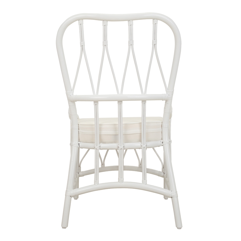 NPD Furniture Ayanna Rattan Dining Side Chair in White