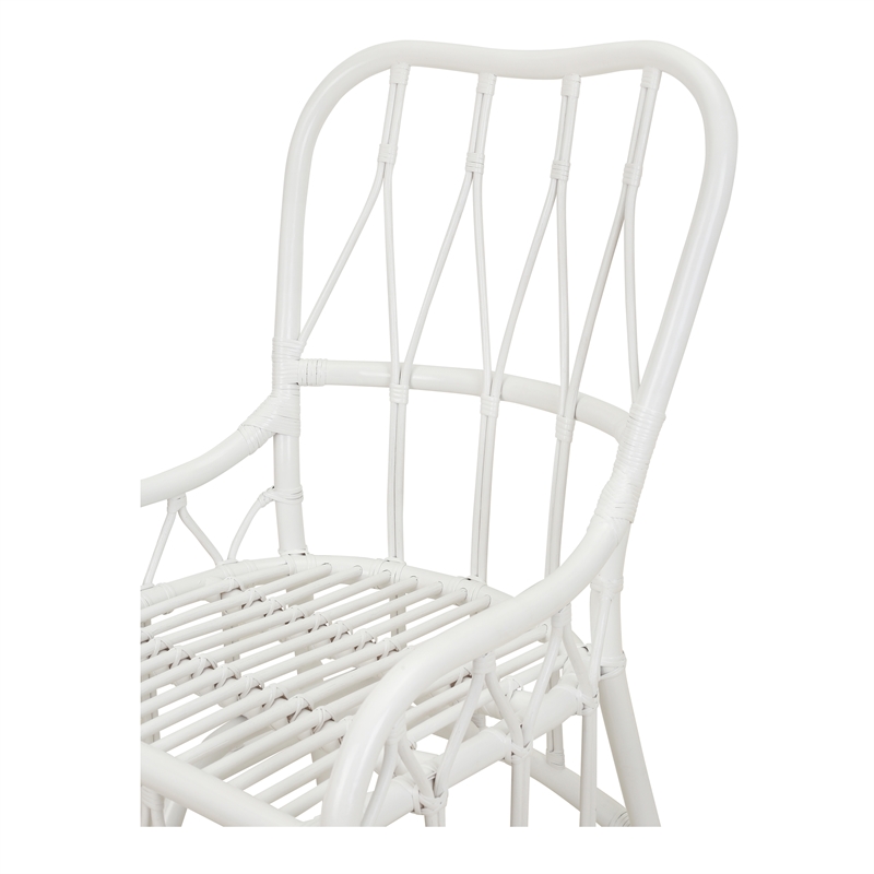 NPD Furniture Ayanna Rattan Dining Side Chair in White