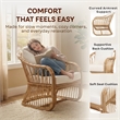 New Pacific Direct Maeva Rattan Accent Arm Chair in Natural Wheat
