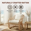 New Pacific Direct Maeva Rattan Accent Arm Chair in Natural Wheat