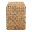 NPD Furniture Vaine Abaca Accent Table in Natural Banana Leaf & Solid Wood