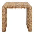 NPD Furniture Vaine Abaca Accent Table in Natural Banana Leaf & Solid Wood