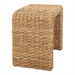 NPD Furniture Vaine Abaca Accent Table in Natural Banana Leaf & Solid Wood