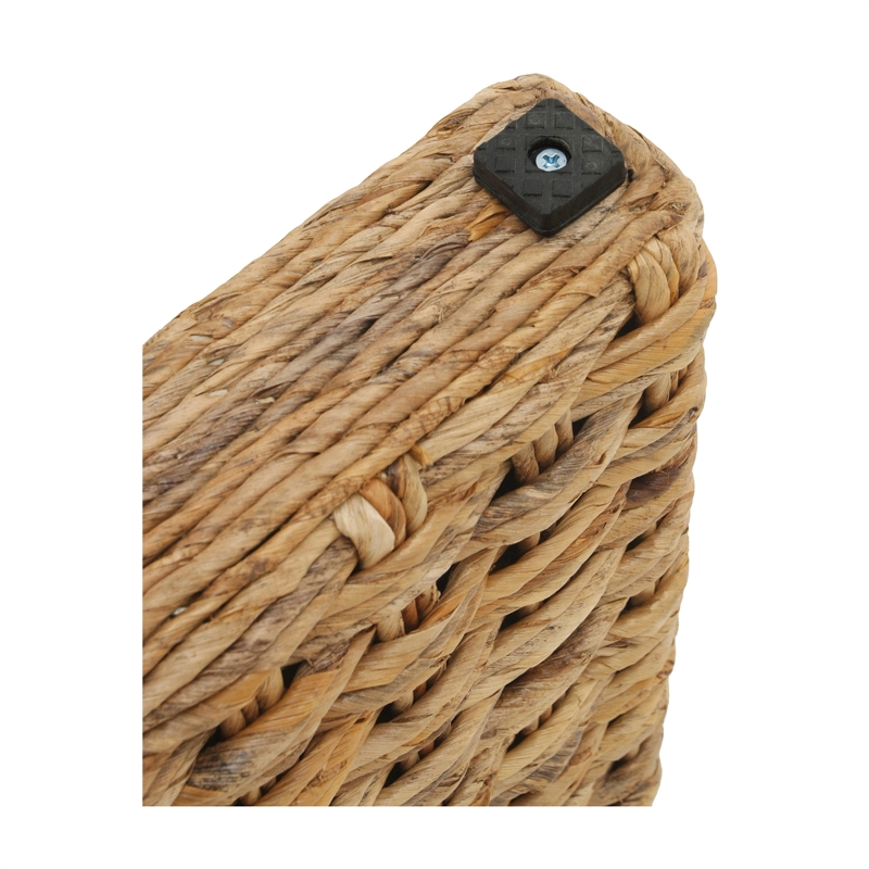 NPD Furniture Vaine Abaca Accent Table in Natural Banana Leaf & Solid Wood