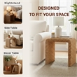 NPD Furniture Vaine Abaca Accent Table in Natural Banana Leaf & Solid Wood