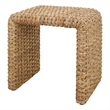 NPD Furniture Vaine Abaca Accent Table in Natural Banana Leaf & Solid Wood