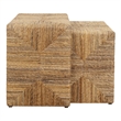 NPD Furniture Kanza Abaca Rectangular Nesting Side Table Set of2 in Natural