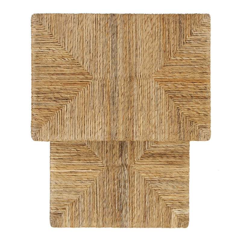 NPD Furniture Kanza Abaca Rectangular Nesting Side Table Set of2 in Natural
