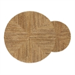 NPD Furniture Kanza Abaca Round Nesting Coffee Table Set of 2 in Natural
