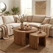 NPD Furniture Kanza Abaca Round Nesting Coffee Table Set of 2 in Natural