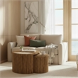 NPD Furniture Kanza Abaca Round Nesting Coffee Table Set of 2 in Natural
