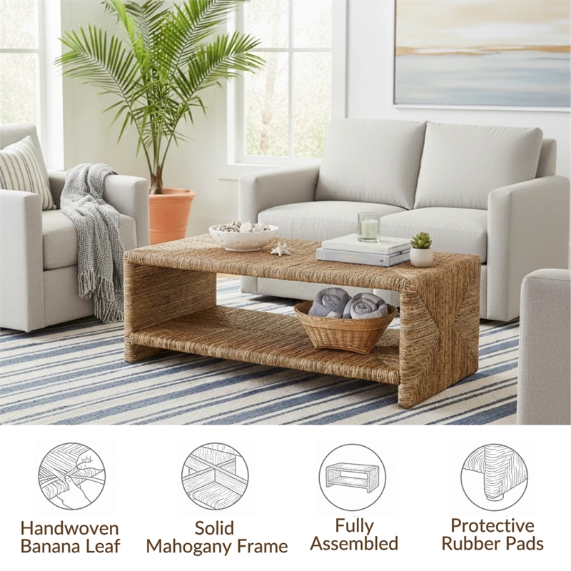 NPD Furniture Kanza Abaca Coffee Table in Natural