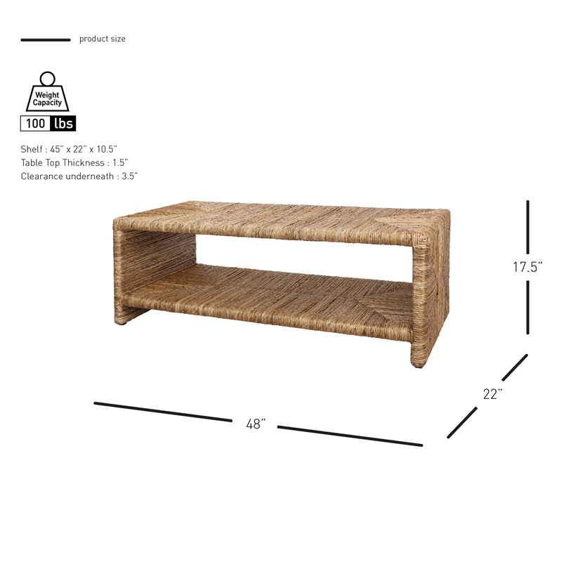 NPD Furniture Kanza Abaca Coffee Table in Natural