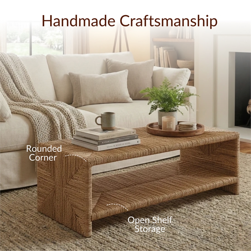 NPD Furniture Kanza Abaca Coffee Table in Natural