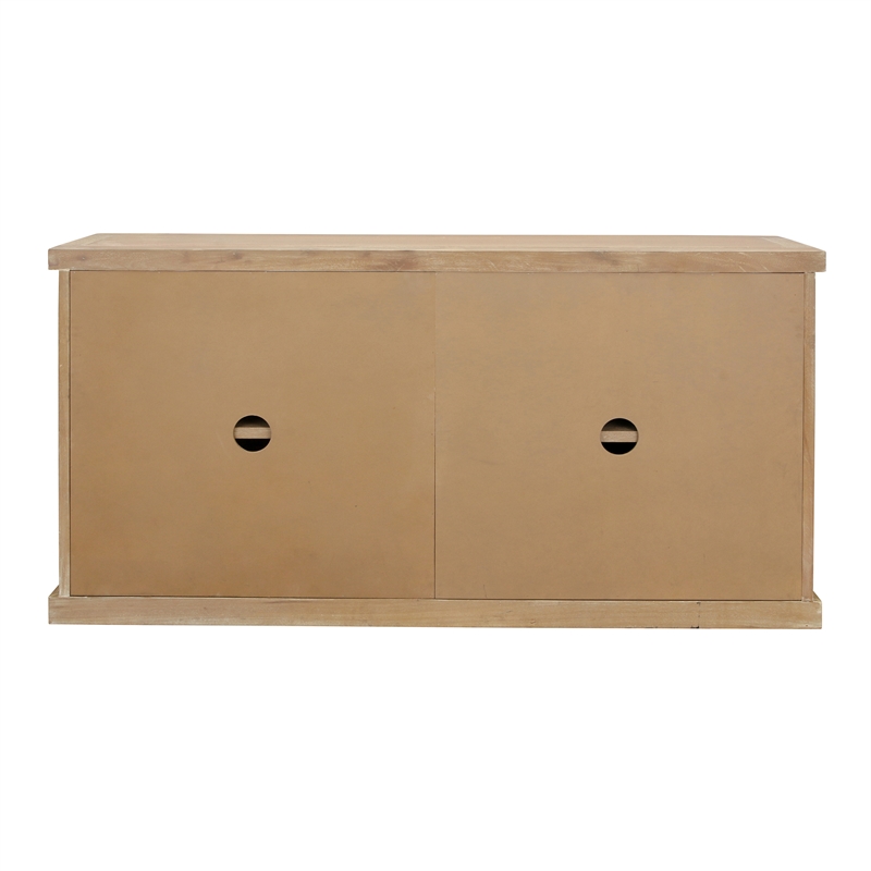 NPD Furniture Armoni 4-Door Wood Buffet in Brushed Sand