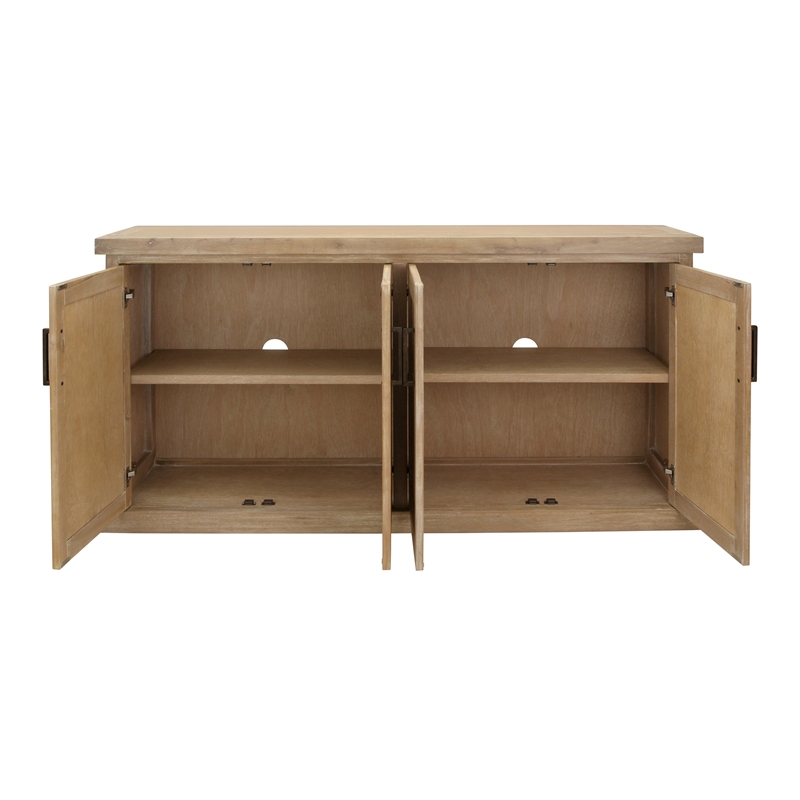 NPD Furniture Armoni 4-Door Wood Buffet in Brushed Sand