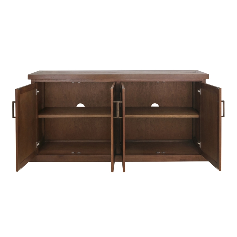 NPD Furniture Armoni 4-Door Wood Buffet in Walnut