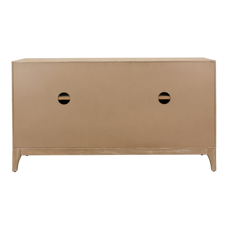 NPD Furniture Chantilly 4-Door Wood Buffet in Brushed Sand