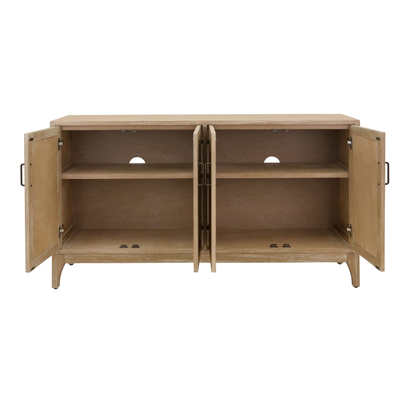 NPD Furniture Chantilly 4-Door Wood Buffet in Brushed Sand