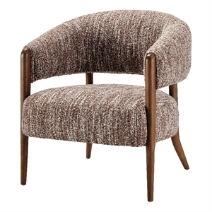 NPD Furniture Mayla Wood Accent Chair in Dappled Rose Clay Boucle