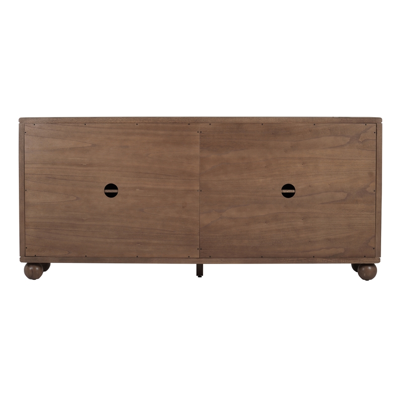 NPD Furniture Harlyn 4-Door Wood Buffet in Walnut