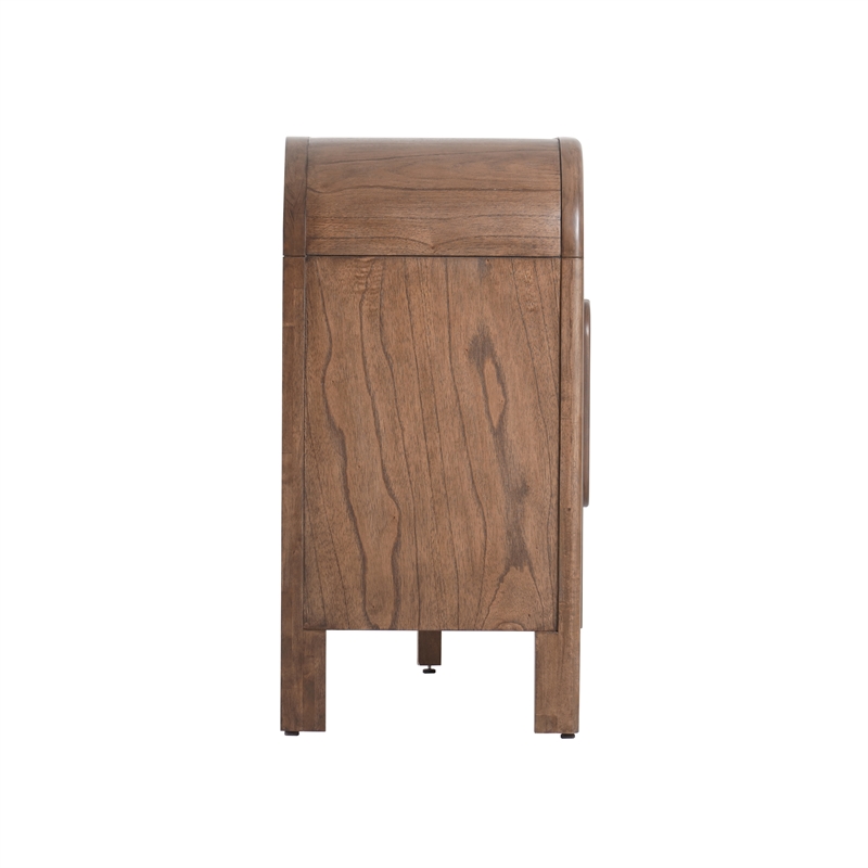 NPD Furniture Serenia 4-Door Wood Buffet in Walnut