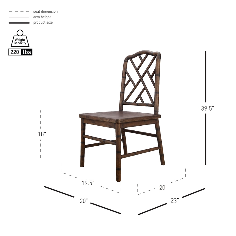NPD Furniture Islena Dining Side Chair in Walnut - Set of 2