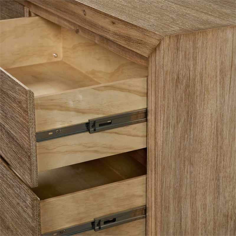 NPD Furniture Zerano 6 Drawer Wood Dresser in Brushed Smoke