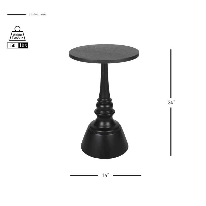 NPD Furniture Lumi Wood Accent Table in Black
