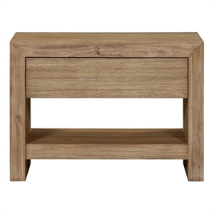 NPD Furniture Zerano Wood Accent Table in Brushed Smoke