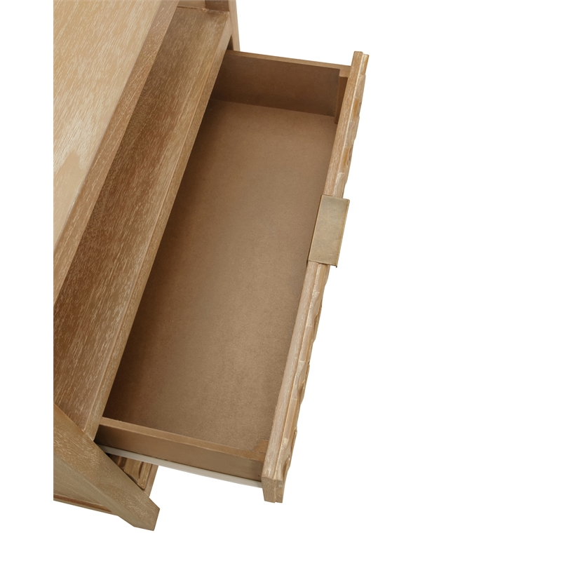 NPD Furniture Terrena 2in Wood Drawer Accent Table in Brushed Sand