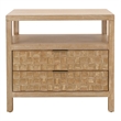 NPD Furniture Terrena 2in Wood Drawer Accent Table in Brushed Sand