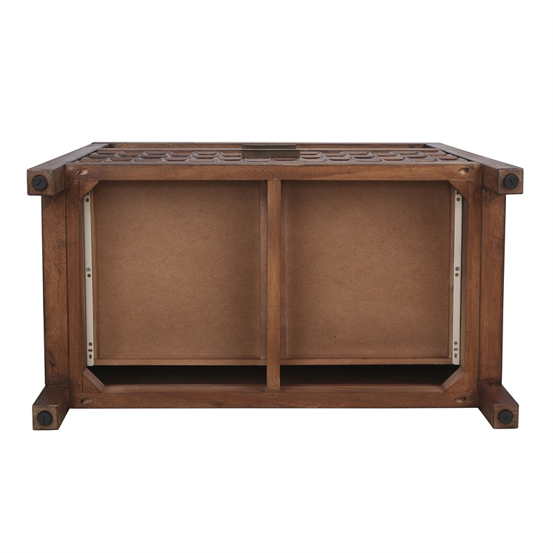 NPD Furniture Terrena 2in Wood Drawer Accent Table in Walnut