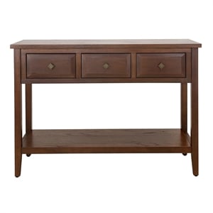 NPD Furniture Wexford 3in Wood Drawer Console Table in Walnut