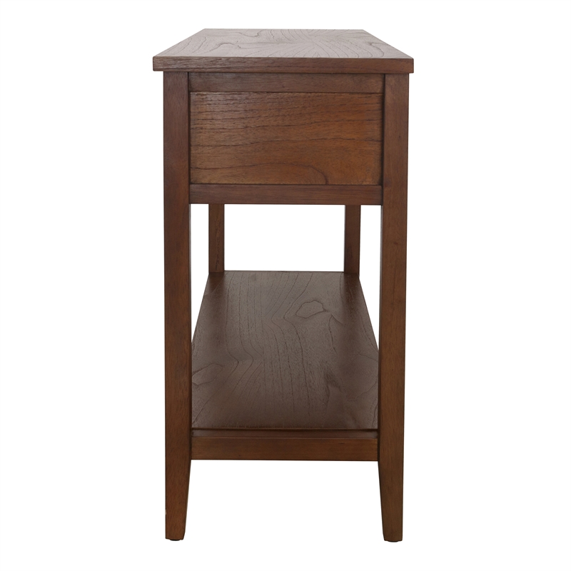 NPD Furniture Wexford 3in Wood Drawer Console Table in Walnut