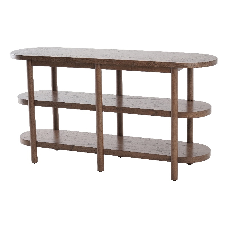 NPD Furniture Lester Wood Console Table in Walnut