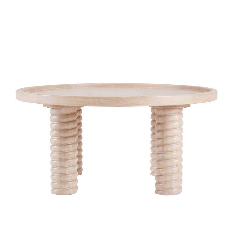 NPD Furniture Crellin Wood Coffee Table in Weathered Sand