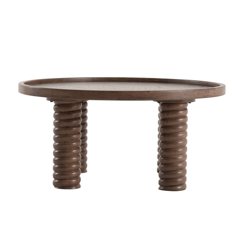 NPD Furniture Crellin Wood Coffee Table in Walnut