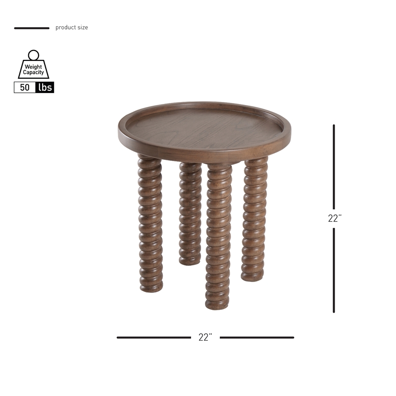 NPD Furniture Crellin Wood Accent Table in Walnut
