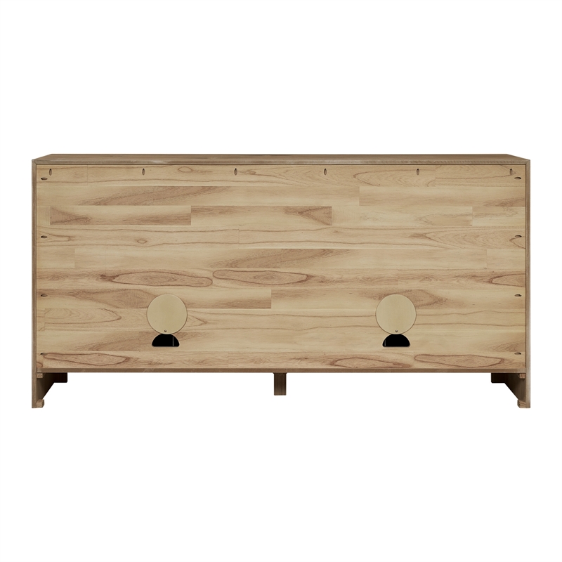 NPD Furniture - Kingston Herringbone 4-Door Sideboard - Light Natural Wood