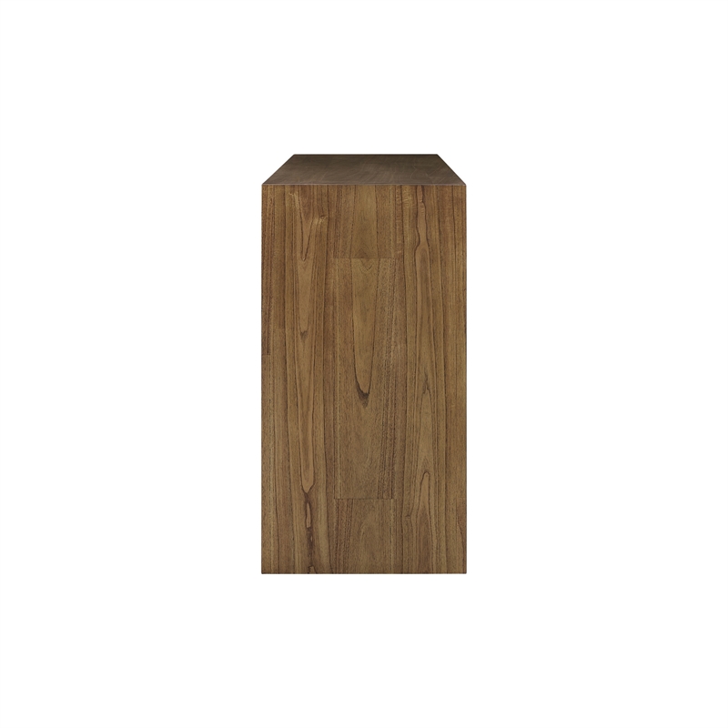 NPD Furniture - Kingston Herringbone 4-Door Sideboard - Hazelnut Brown Wood