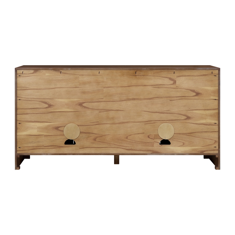 NPD Furniture - Kingston Herringbone 4-Door Sideboard - Hazelnut Brown Wood