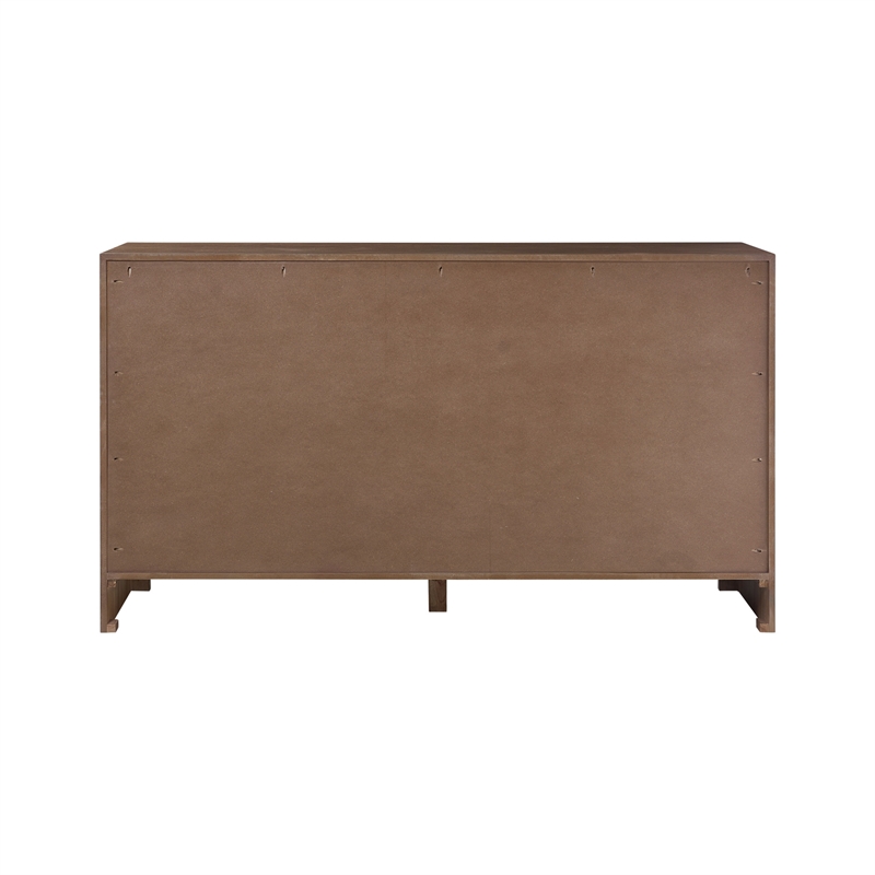 Kingston Herringbone 6-Drawer Dresser - Hazelnut Brown - Wood