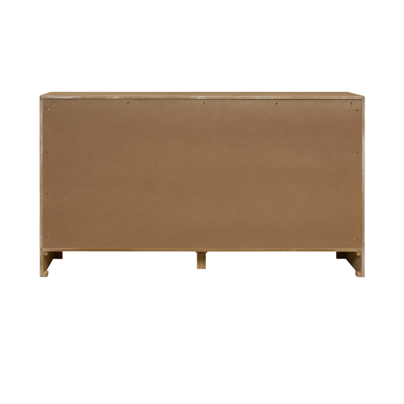 Kingston Herringbone 6-Drawer Dresser - Light Natural - Wood