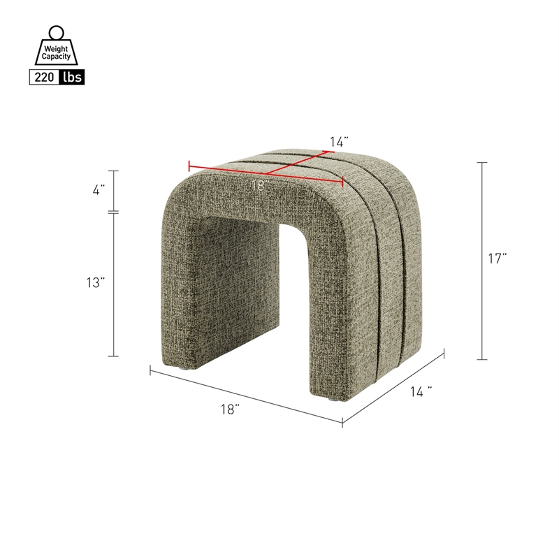 NPD Furniture - Rivo Ottoman - Nara Olive Chenille - Engineered Wood